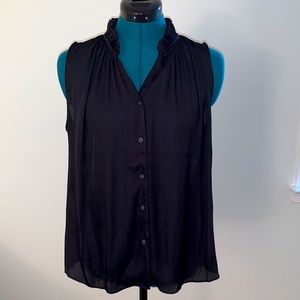Banana Republic black sleeveless silk blouse